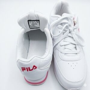 Fila White and Pink Athletic Shoes